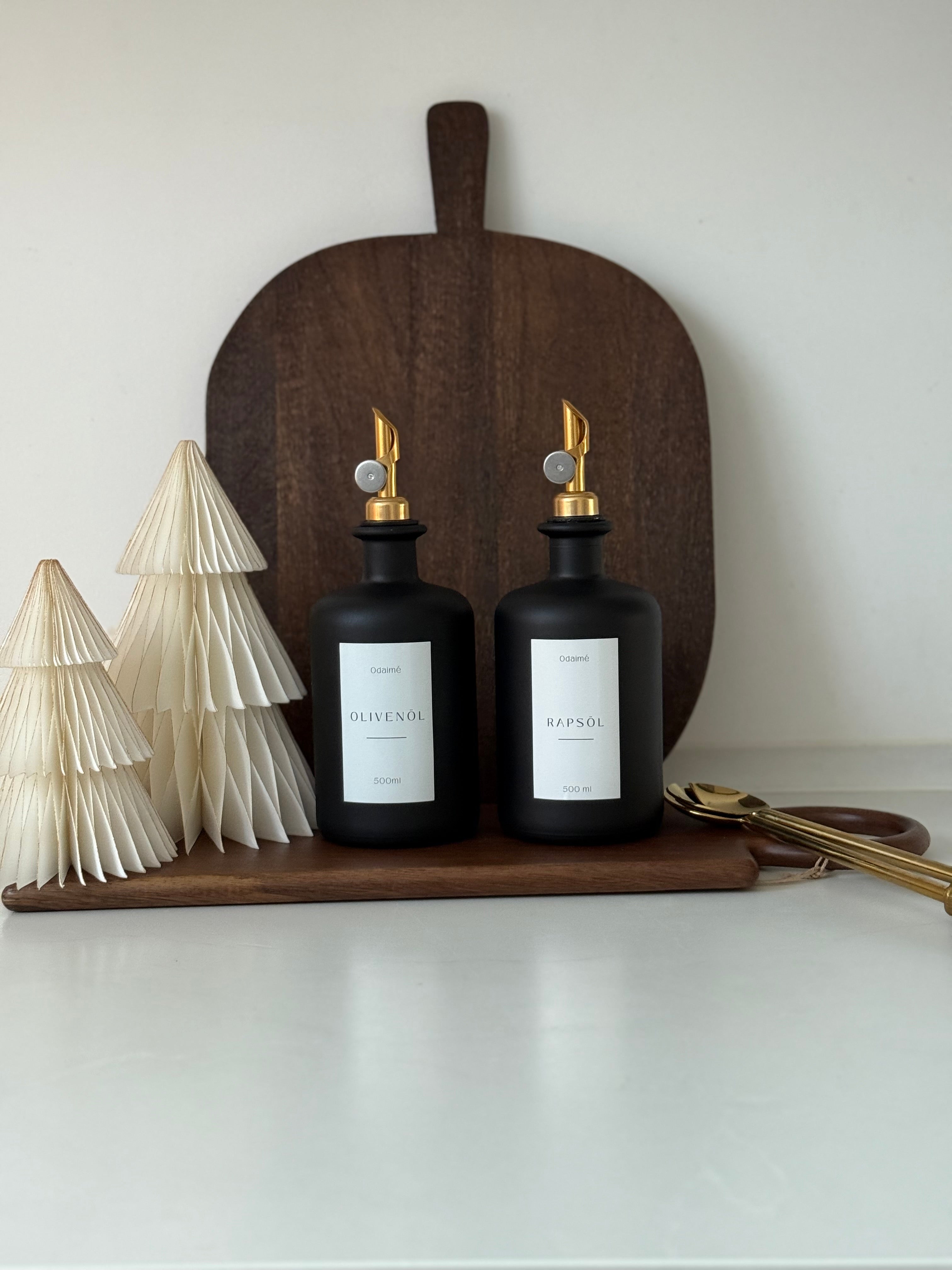 LOREYA - 500ml Essig- und Ölspender in schwarz-matt mit Ausgießer