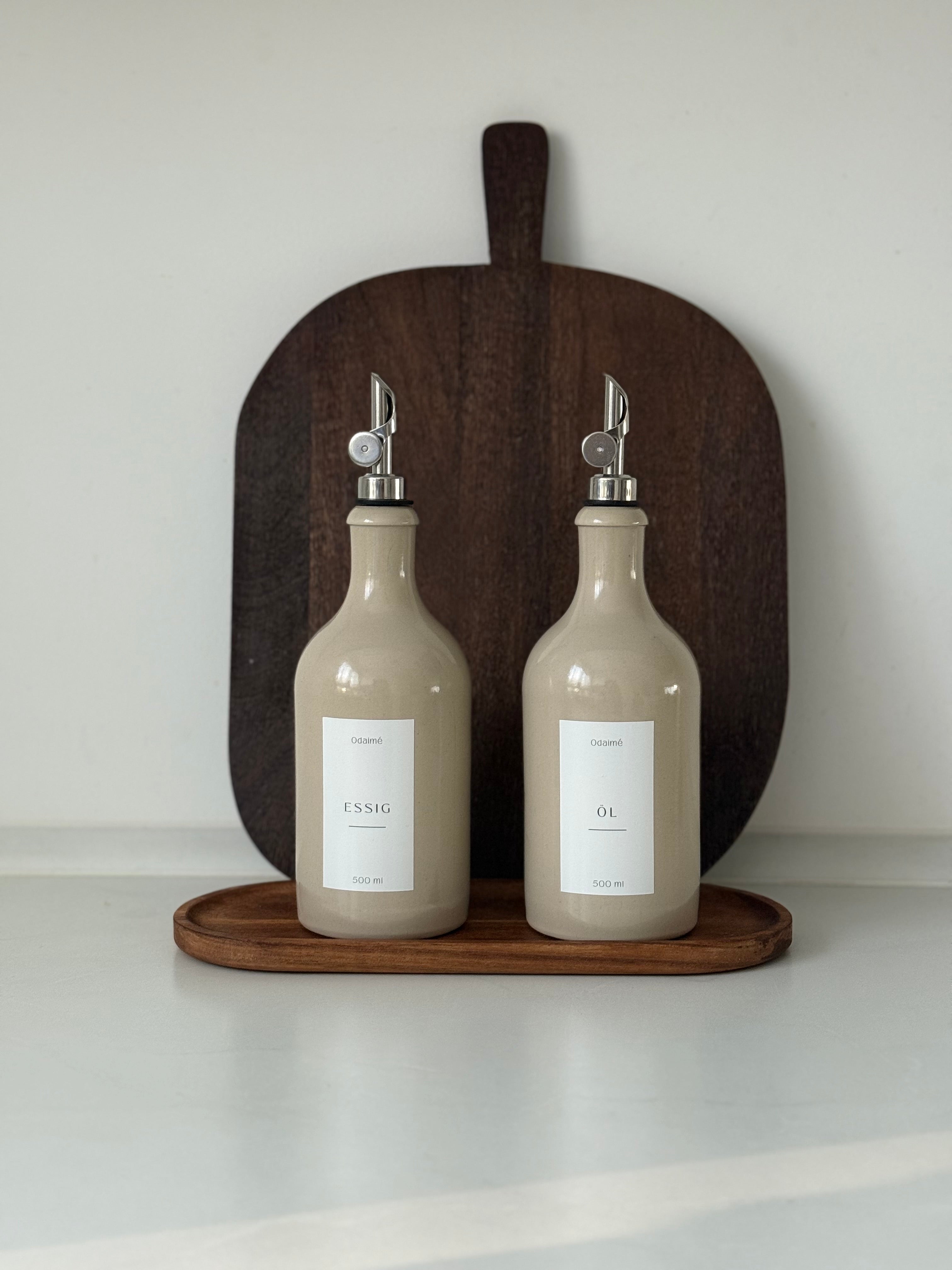 ELA - Essig- und Ölspender 500 ml - beige Keramik