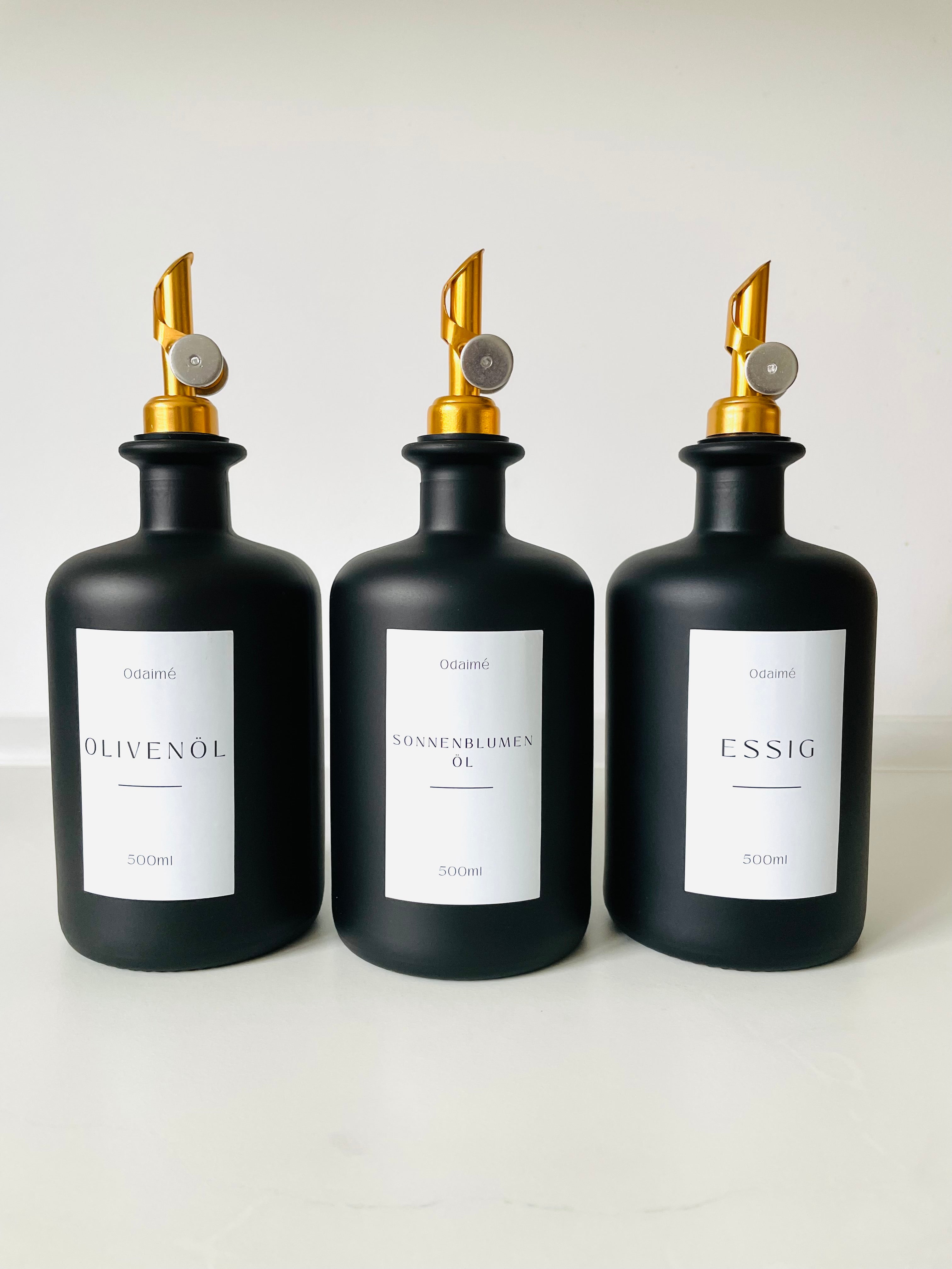 LOREYA - 500ml Essig- und Ölspender in schwarz-matt