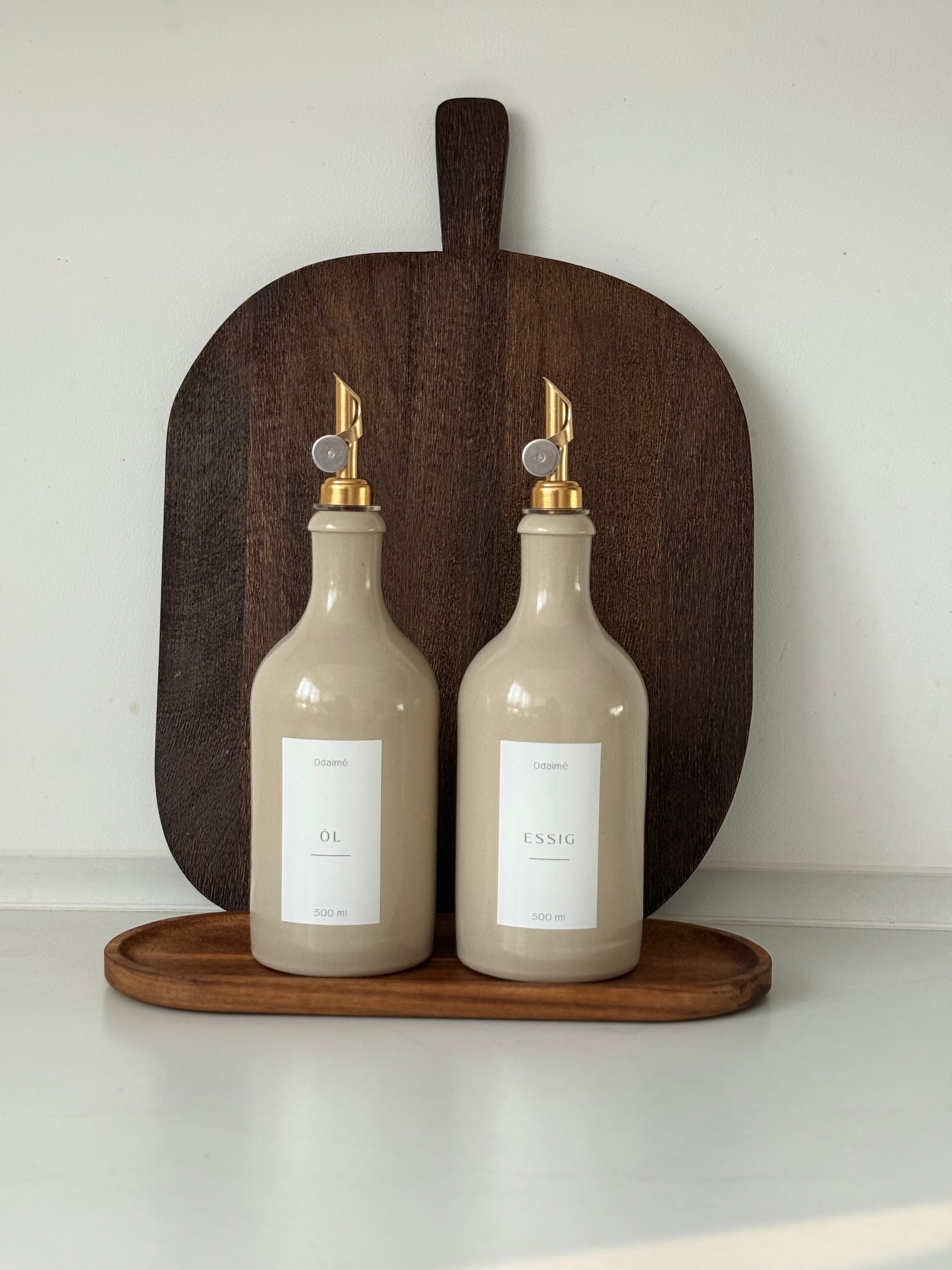 ELA - Essig- und Ölspender 500 ml - beige Keramik