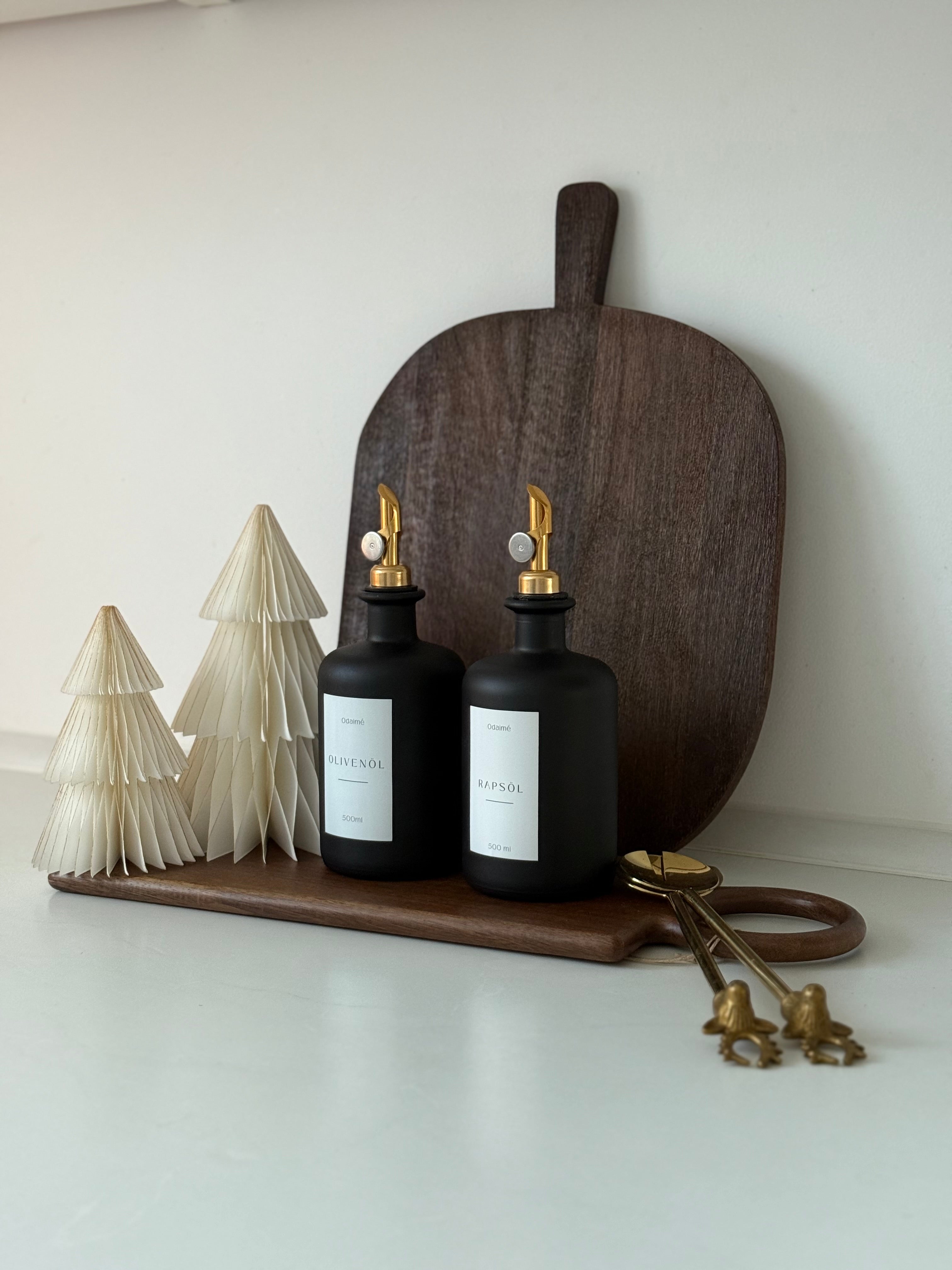 LOREYA - 500ml Essig- und Ölspender in schwarz-matt mit Ausgießer