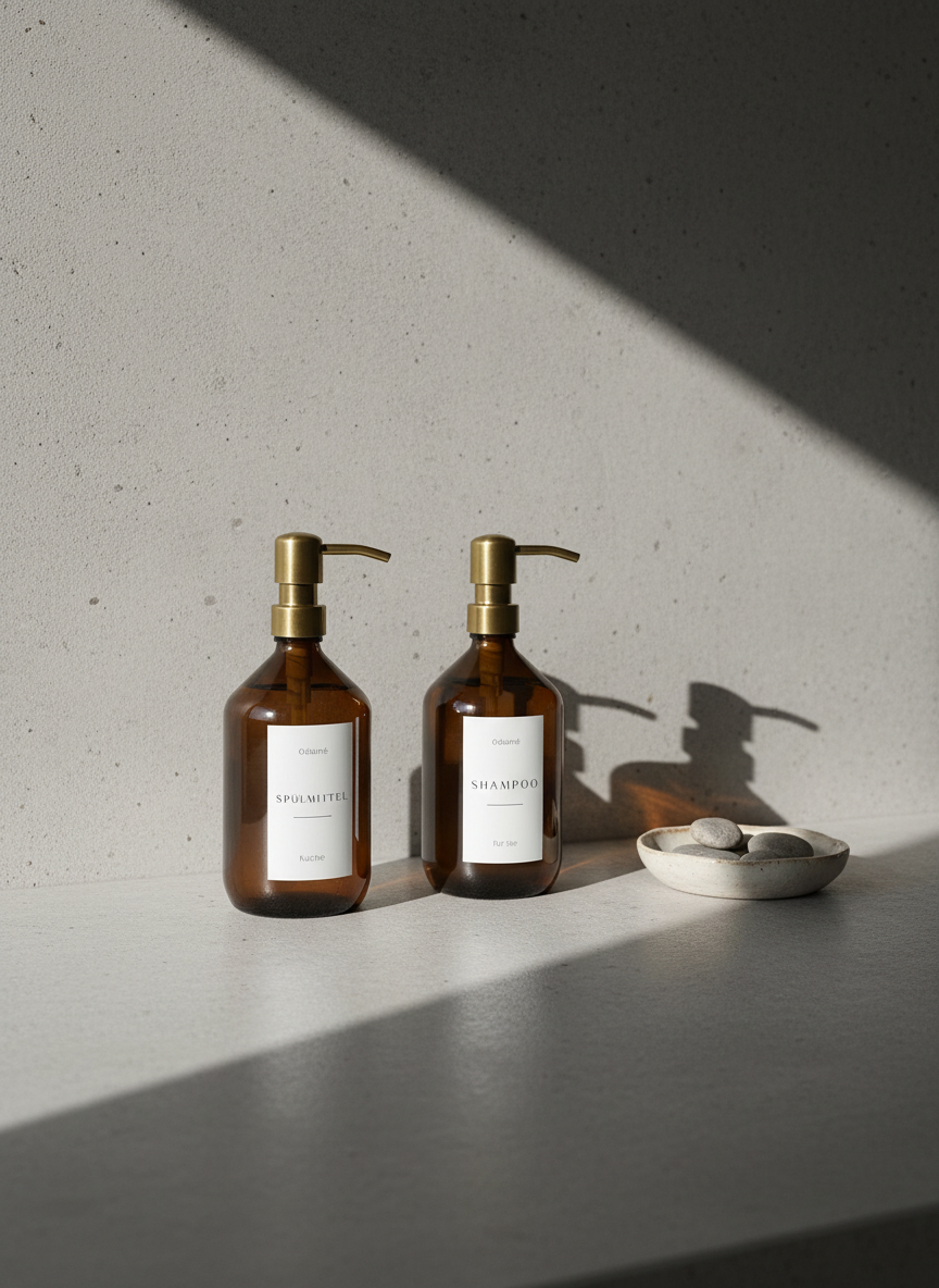 DONIK - Vintage Spenderflaschen mit Edelstahlpumpe im Hotelstil