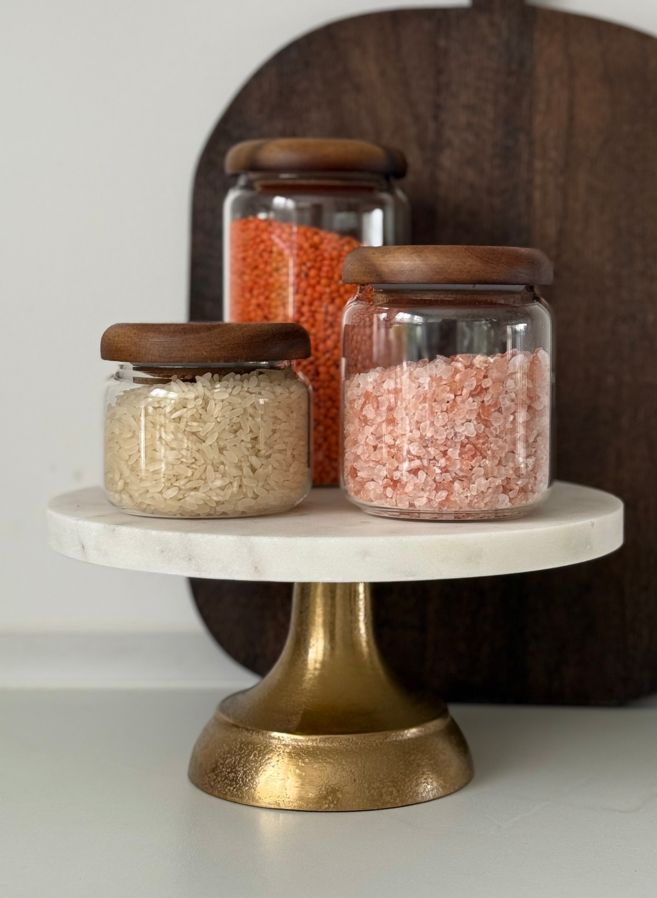 SOFIA - SPARSET S -5% - Vorratsgläser aus Glas mit Akazienholzdeckel – stilvoll & luftdich