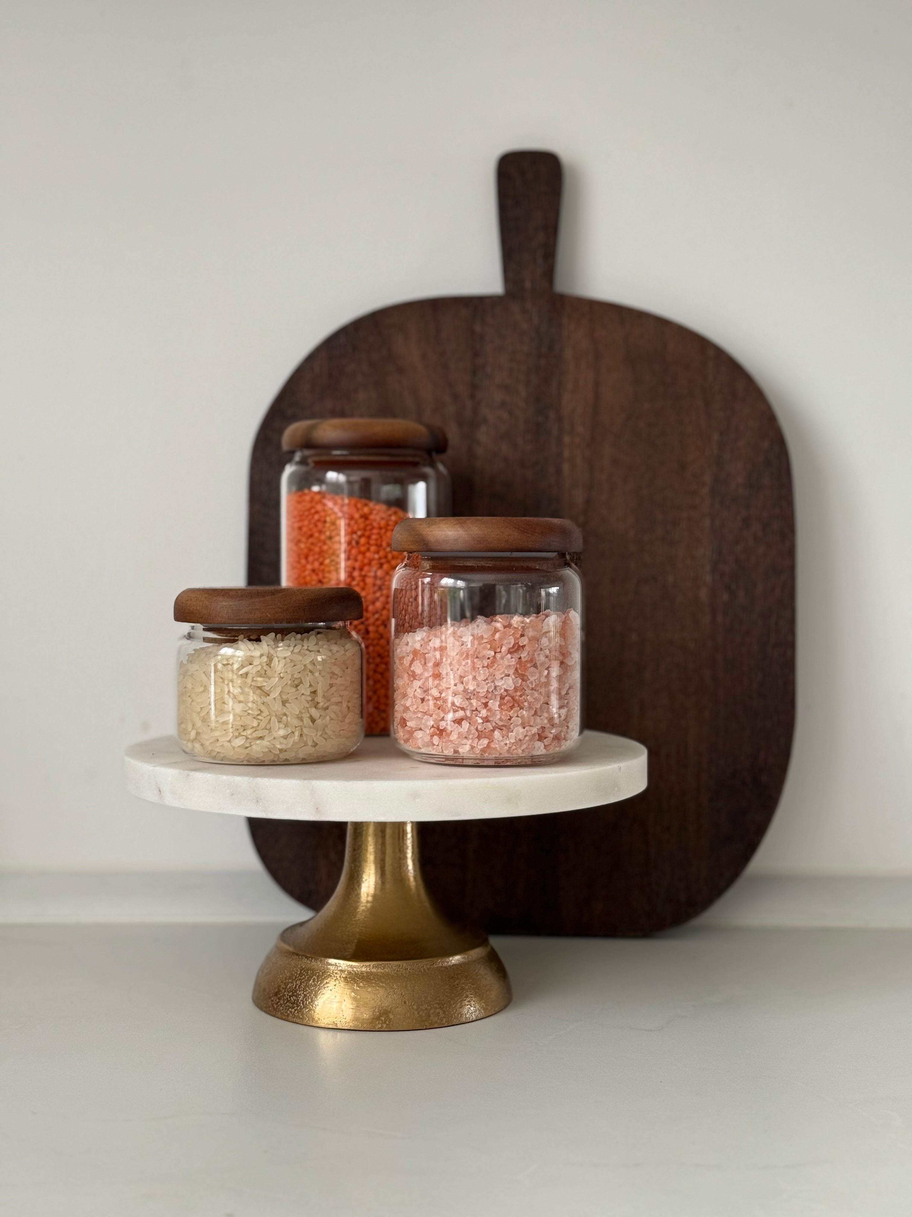 SOFIA - SPARSET L -15% Vorratsgläser aus Glas mit Akazienholzdeckel – stilvoll & luftdich