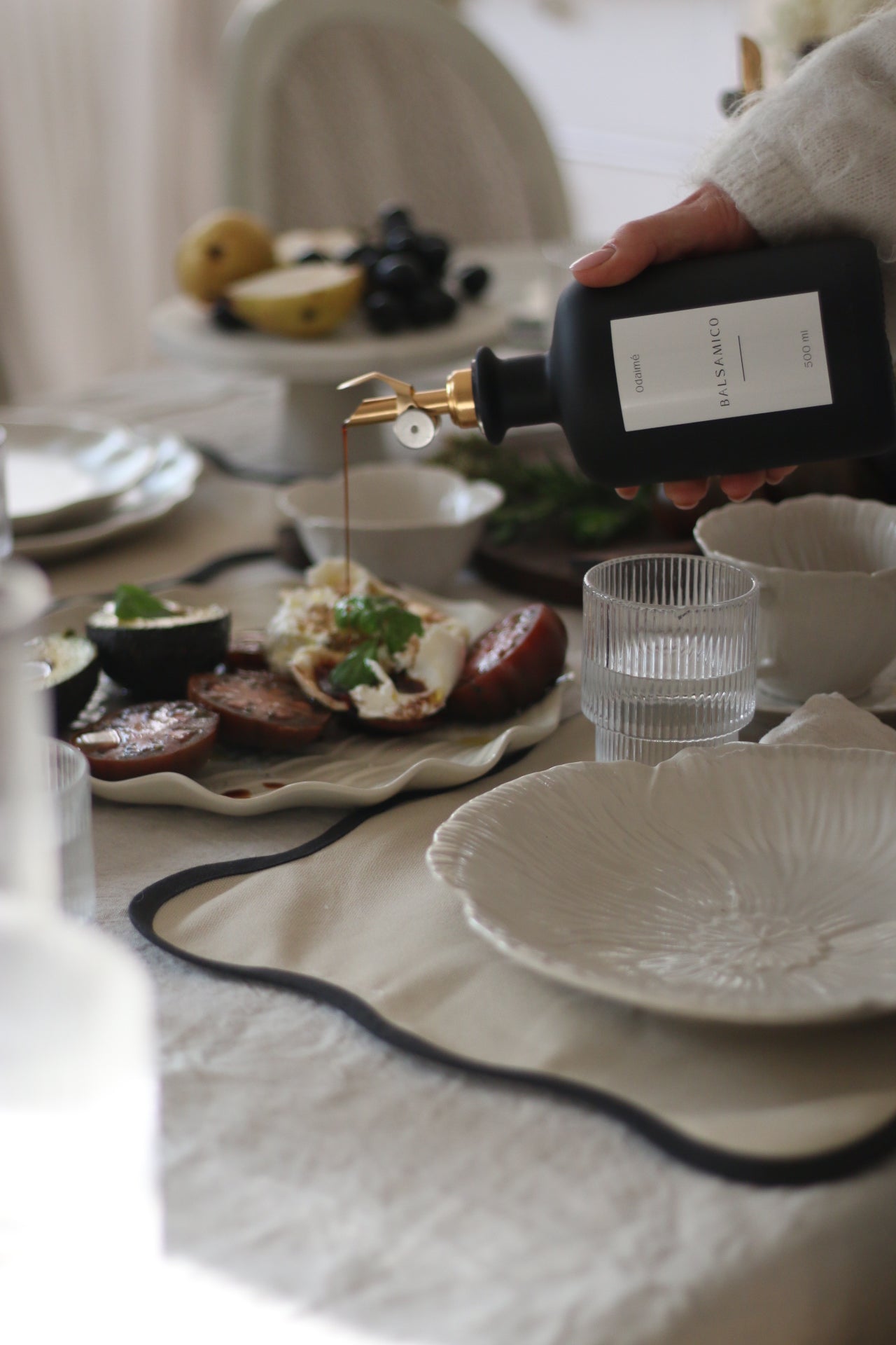 LOREYA - 500ml Essig- und Ölspender in schwarz-matt mit Ausgießer