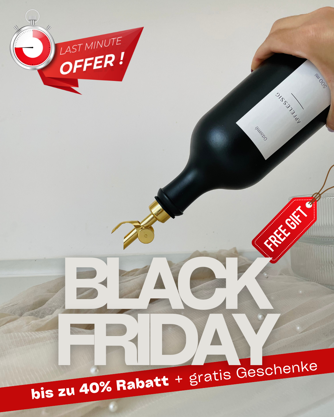 ODAIMÉ Ausgießer für Essig- und Ölflaschen und Sirupe; Spender für Spirituosen, Weine und alkoholische Getränke