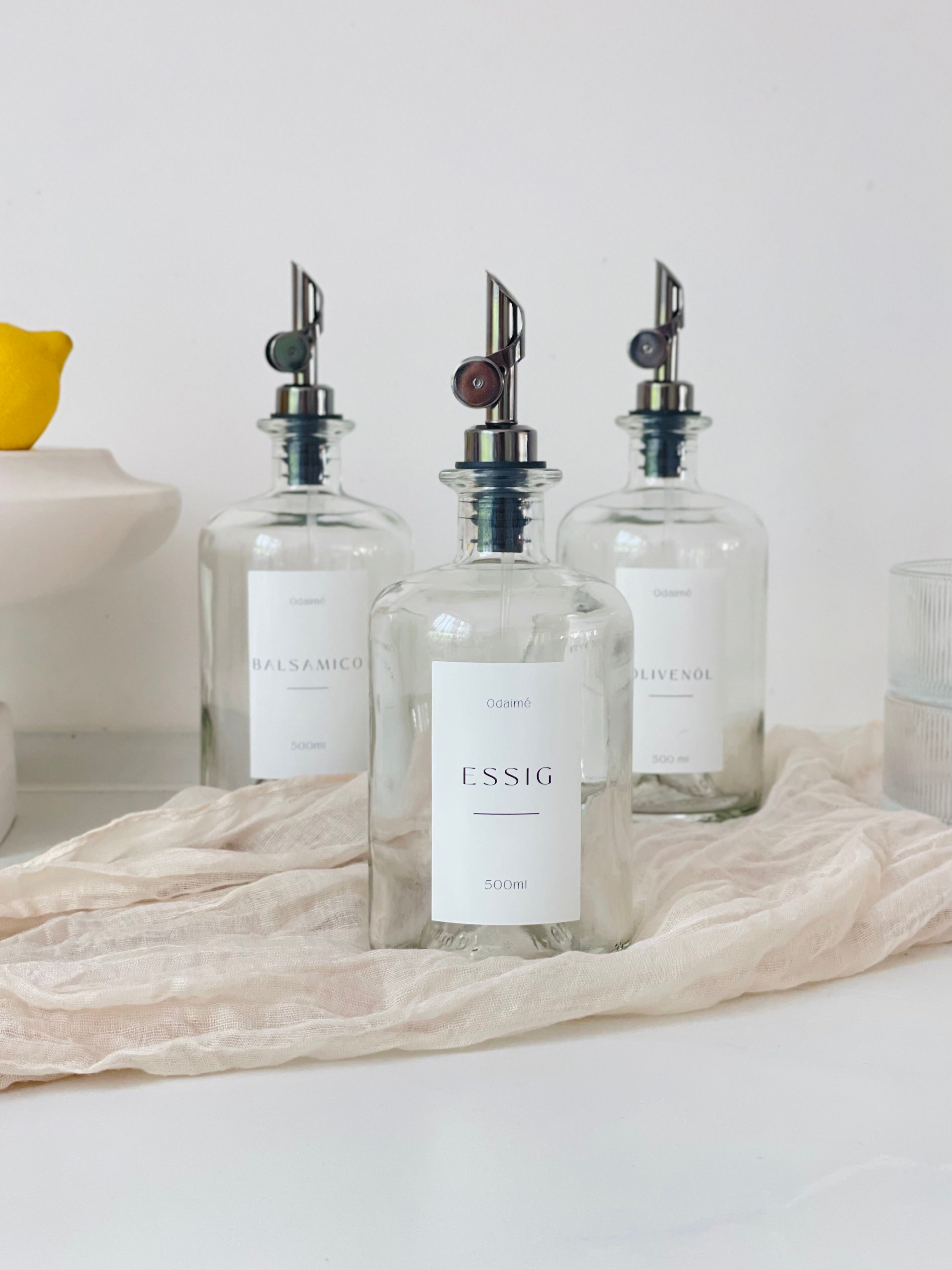 LUNA - 500ml Essig- und Ölspender mit Ausgießer